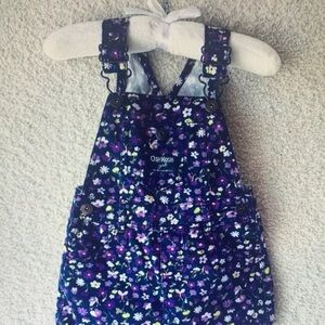 Kids Floral Overalls in Purple